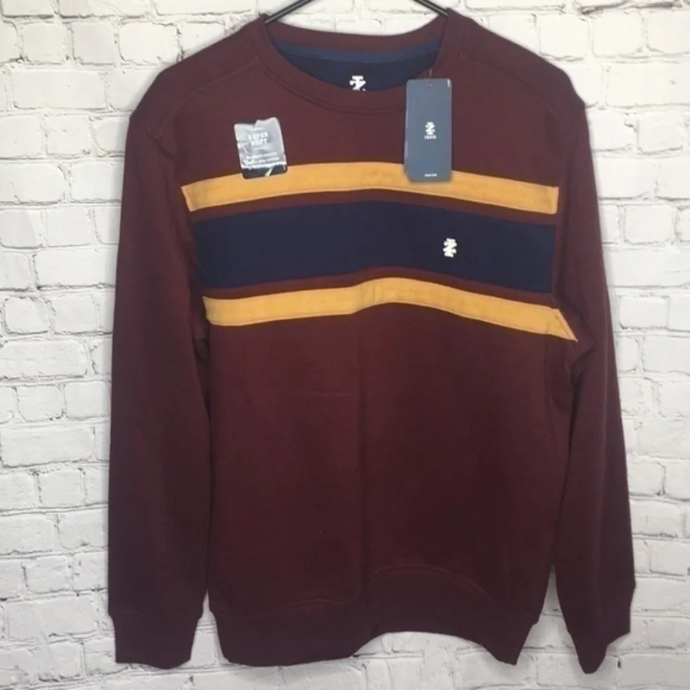 IZOD fleece colorblock crewneck pullover shirt